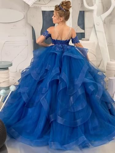 Flower Girl Dresses for Wedding Lace Off Shoulder Pageant Dress Tulle Ball Gown4