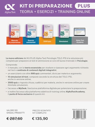 Alpha Test Plus Psicologia TOLC-PSI. Kit Di Preparazione Plus. Ediz. Mydesk. Con Contenuto Digitale Per Download E Accesso Online - 2