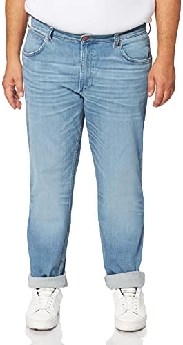 Wrangler Męskie dżinsy Greensboro Regular Fit spodnie jeansowe Denim Stretch bawełna niebieskie czarne W30-W44