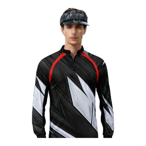 Camisa de pesca para hombre elástica de secado rápido con protección UPF50+ 4