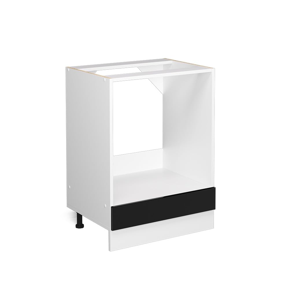 Vicco Oven housing cabinet Raul, Black high gloss, 60 cm without worktop, for flexible combination within modular kitchen systems
