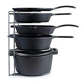 Heavy Duty Pan Organizer, Extra Large 5 Tier Rack - Holds Cast Iron Skillets, Dutch Oven, Griddles -...