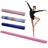 Soozier 7.7ft Folding Balance Beam, Gymnastics Beam with Anti Slip Bottom, Floor Gymnastics Equipment for Kids, Beginners and Professional Gymnasts Home Training, Red