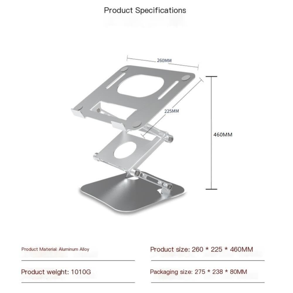 Supporto for laptop pieghevole in alluminio Riser di raffreddamento