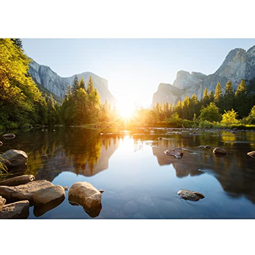 Runa Art Papel Pintado Fotográfico Lago Montañas Naturaleza Moderna Deco Sala Dormitorio - Made in Germany - 9589010a