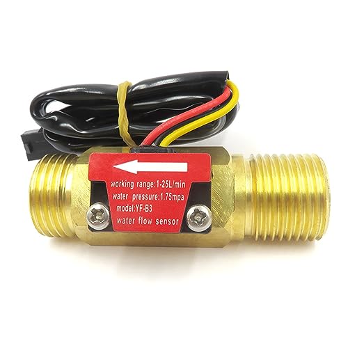 Capteur de débit d'eau haute précision en laiton G1/2" 1-25 l/min à réponse rapide