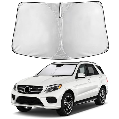 Image of EcoNour Custom Windshield Sun Shade for Mercedes-Benz GLE 2012-2019 | Luxury Midsize SUV Front Window Heat & UV Shield | Foldable Multi-Layer Sun Cover