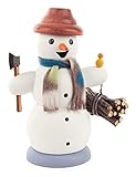Originalverpackte Neuware Räuchermann Schneemann Holzsammler H=14cm NEU Räucherfigur Rauchfigur Räuchermännel Rauchmann