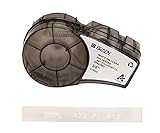 Brady Authentic (M21-375-430-WT-CL) Harsh Environment Polyester Label for Lab, Asset Tracking and Datacom, White on Clear- For M210, M210-LAB, M211, BMP21-PLUS and BMP21-LAB Printers, 0.375' W, 21' L