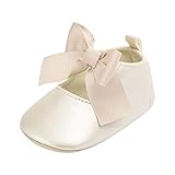 Neugeborene Baby Krabbelschuhe Mädchen Prinzessin Schuhe Niedlich Babyschuhe Kleinkind Jungen Taufschuhe Krippeschuhe (Beige,0-6 Monate)