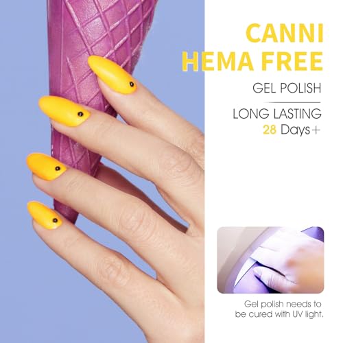 CANNI Vernis Gel Semi Permanent 6 Couleurs jaune orange 9ml – vue 7