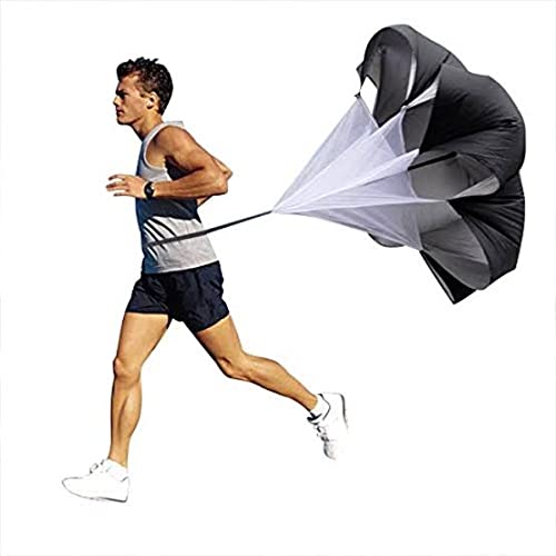 FORGO Speed Training 56" Speed Chute and Free Carry Bag Resistance Speed Chute for Adults and Kids Youth Black Color Parachute