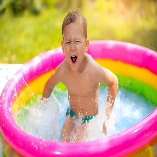 Image of LONGMIRE 4 Ft Round Swimming Pool for Kids | Inflatable Sunset Glow Round Colourful Ring Baby Pool Portable Baby Bath tub | 0-5 Years | Indoor & Outdoor Swimming Pool for Kids (Multi Color)