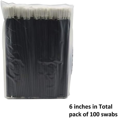 Cleanmo 6'' Firearm Cleaning Kit Gun Flexible Tip, Black Handle, Pack of 100 swabs