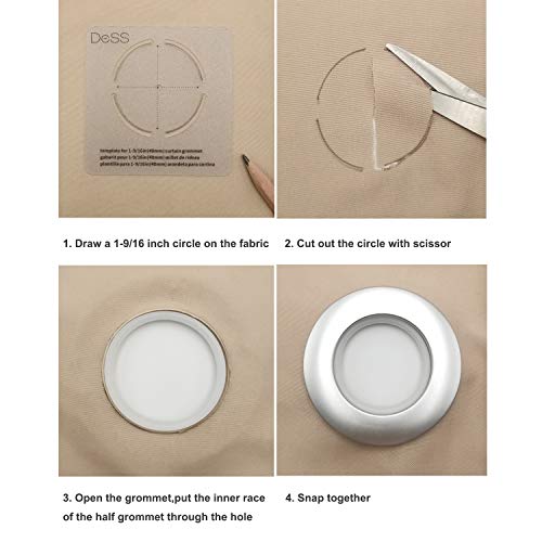32 Pack Curtain Grommets,DeSS Inner Diameter 1-9/16(40mm) Curtain Eyelet Rings Nanoscale Low Noise Roman Ring (Matt Silver)