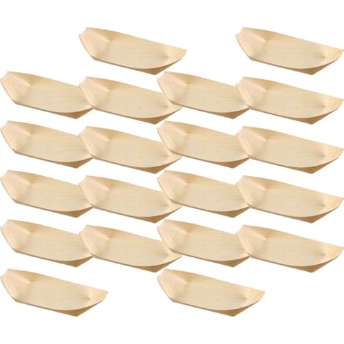 Platos desechables pequeños de madera para sushi 200 pcs miniatura 1