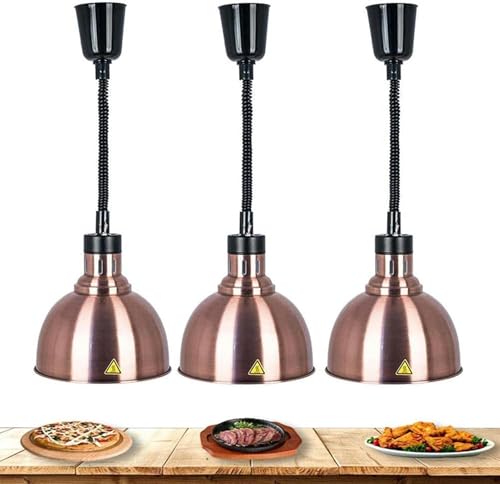 Lampe chauffante pour aliments lot de 3 suspensions buffet rétractables