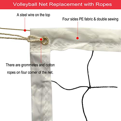 image for GeWeDen Volleyball Net,Classic Pool Sand Volleyball Net Replacement Ne