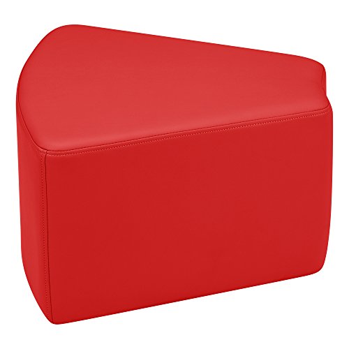 Image of Sprogs 12 inch H Structured Wedge Stool -Flexible Modular Collaborative Soft Seating for Office, Home, Lounge and School Classrooms with Durable Frame & Set of 2 inch Casters Add-on -Red