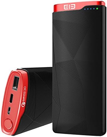 Elephone Thunder 16000mAh QC3.0 Power Bank with LG Chips, Type C Two-way Charging, Qualcomm Quick Charge 3.0 Technology Portable Charger for Samsung Galaxy S7, iPhone 7, iPad and More (Red)