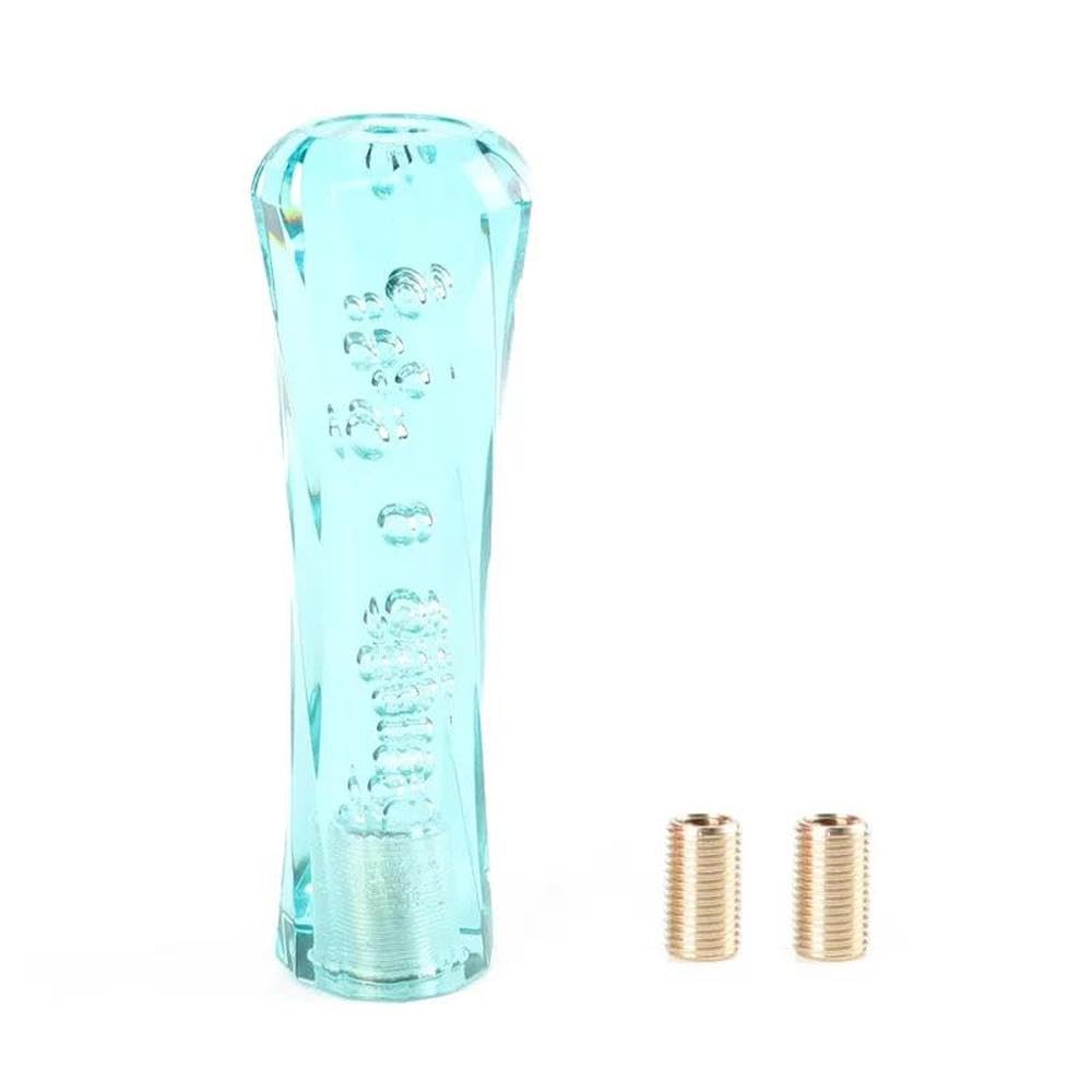 HYASDBWE 15cm Car Resin Auto Manual Gear Shift Knob Shifter Head Stick Crystal Transparent Bubble Replacement Handle Lever MT AT Gear Shifter Parts(Blue)