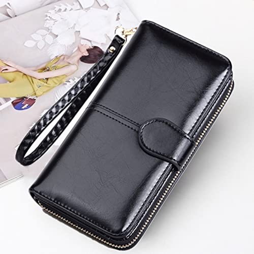 Purses for Women Women Leather Wallet Female Purses Big Capacity Hasp Zipper Purse Ladies Long Wristlet Clutch Coin Card Holders (K)2