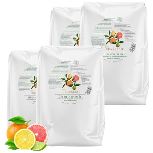Meine Orangerie Zitruserde und mediterrane Pflanzenerde - Spezial-Zitronenerde mit Zitrusdünger - Pflanzerde für anspruchvolle mediterrane Kübelpflanzen wie Oleander, Avocado Erde (40 Liter)