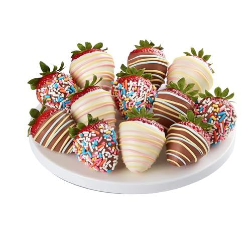 Shari’s Berries Birthday Strawberries | Chocolate Covered Strawberry Gift Box | Ideal for Valentine's Day, Anniversary, Birthdays, Congratulations, or Saying Thank You (Full Dozen, 12 Berries)