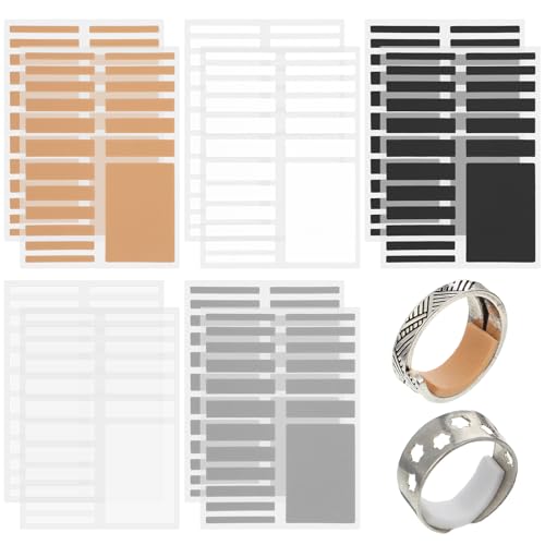 Jxiwfvl 10 PCS Ring Resizer for Loose Rings Stickers, Ring Sizer Adjuster for Loose Rings Women, Soft Invisible Guards Resizer Sizer Adjuster Spacer Stickers for Women Men Jewelry Tightener Fit Wide
