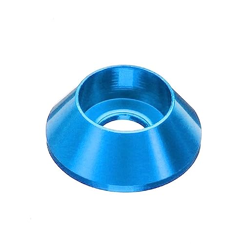 Image of 50pcs M5 Cone Cup Washers Anodized Aluminum Alloy Screw Gasket Countersunk Washers (Blue)