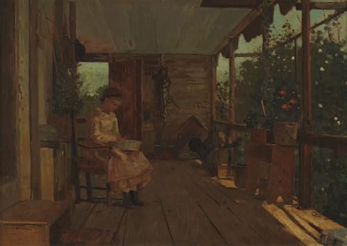 Toile Winslow Homer Fille écossant des pois, affiche décoration murale chambre 60x90