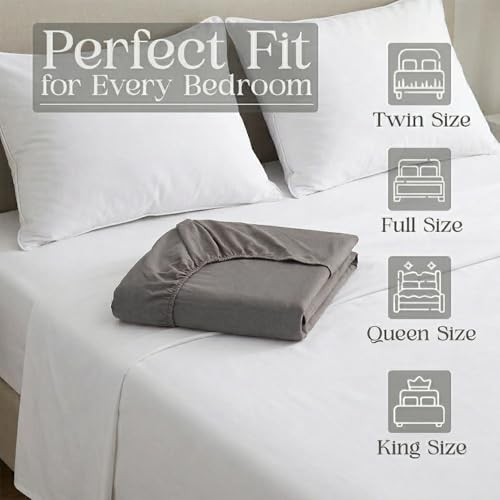 Image of Utopia Bedding Waterproof Mattress Protector King Size, Cotton Terry Bed Cover, Breathable Mattress Cover & Bed Protector for Double Bed, Elastic Fitted Waterproof Mattress Cover, 198 x 183 cm