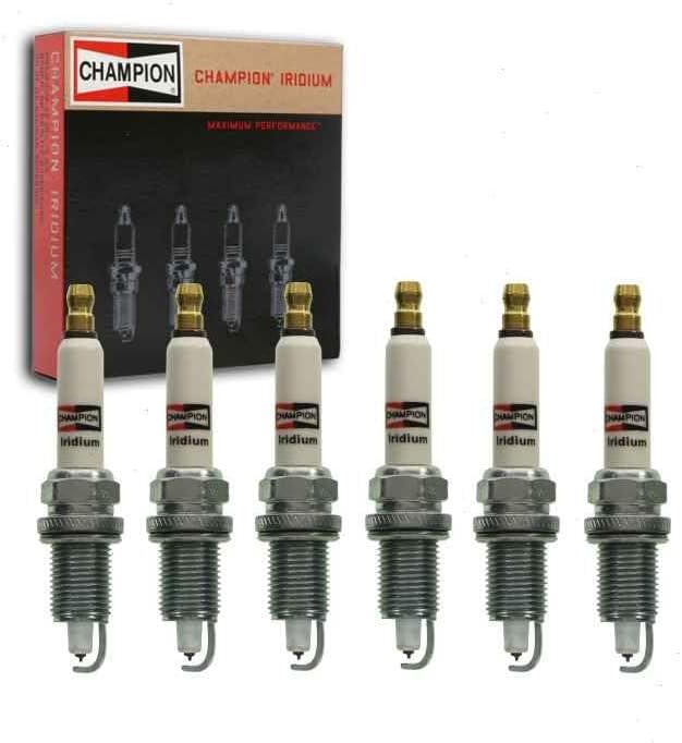 6 pc Champion Platinum Spark Plugs compatible with Chrysler