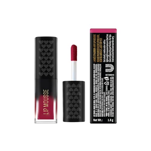 Image of Lakme Xtraordin-Airy Lip Mousse, Velvet Matte Finish, with air-light texture, enriched with cocoa butter for nourished & moisturised lips, Liquid Lipstick - Plum Punch (1.8g)