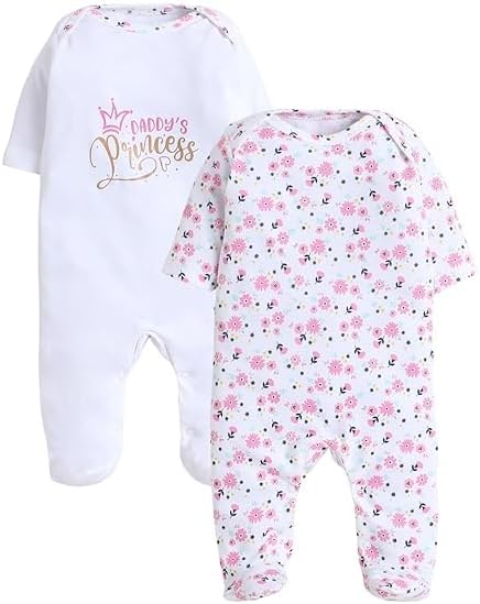 EIO100% Cotton Rompers/Sleepsuits/Jumpsuit/Night Suits for Newborn Baby Boys & Girls Pack of 3