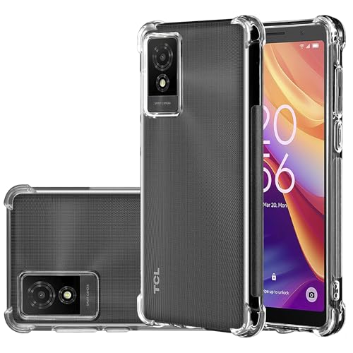PIXFAB for TCL 501 Clear Case, Shockproof [Ultra Slim] Scratch Resistant Gel Rubber Silicone [Protective Case] Gradient Phone Cover for TCL 501 - Clear