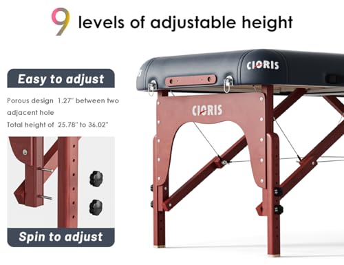 Image of CLORIS 84 inch Luxury Massage Table 2 Section Portable Hold Up to 1500LBS