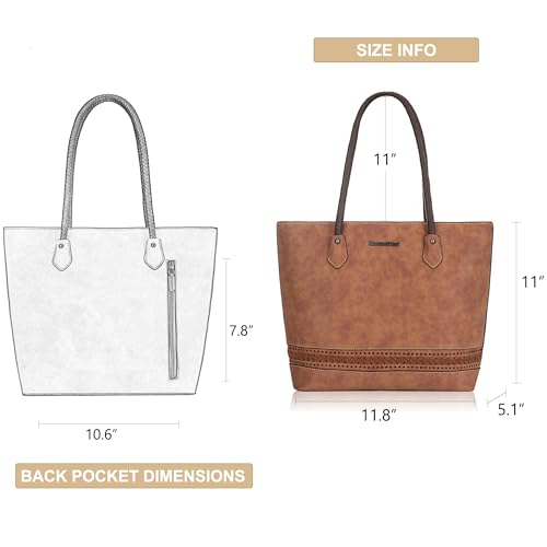 Image of Montana West Woven Tote Bags for Women Purses and Handbags with Back Zipper Pocket