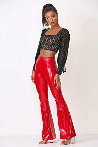 Women's J2 Love Faux Leather Bell Botom Flare Pants4