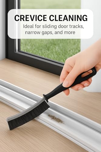 Image of Crevice Cleaning Brush, 2 Pcs Hard Bristle Multifunctional Grout Cleaning Brush for Bathroom Tile Cleaning for Home Use