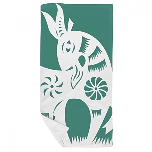 Serviette de bain Moutons Astrologie Chinoise 35x70cm multicolore douce - 2