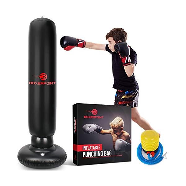 Inflatable-Punching-Bag-for-Kids-63-High-Boxing-Blow-Up-Training-Bag-with-Stand-Strong-Kid-Bop-Bag-for-Kickboxing-Practice-Bounce-Back-Freestanding-Punch-Bag-Gift-Set Boxerpoint Inflatable Punching Bag for Kids 3-8 Years Old, 63-inch Freestanding- Girl, Boy Birthday Gifts, Kid Standing Bag for Training Karate, Taekwondo, MMA, Martial Arts- Kicking Bag Toy Ages: 3-8