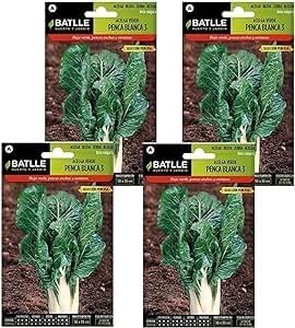 Pack 4 Semillas de acelga verde penca blanca 3 para huerto de Semillas Batlle