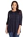Lucky Brand Women's Plus-Size Shadow Stripe Mix Top