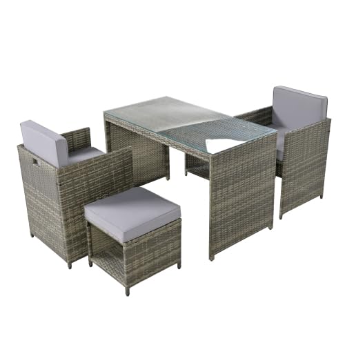 Amazon.co.jp: ガーデンファニチャー ラタン調 ガーデンテーブルセット