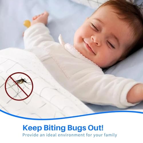 Image of Mosquito Net for King Size Bed, Mosquito Net Double & Queen Size Bed - Canopy with Base Cloth, 300 Holes /in Mesh, 2 Openings, Portable Machardani for Home & Travel