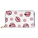 Produktbild JHGFG Mode Handtasche Reißverschluss Brieftasche Rose Natural Womans Lips Telefon Kupplung Geldbörse Abendkupplung Blocking Leder Brieftasche Multi Card Organizer