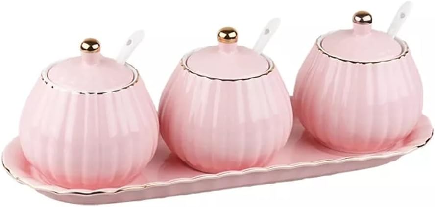 Ceramic Seasoning Jar Set Home Storage Salt Kitchen Supplies Box Combination