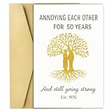 DASLET 50th Anniversary Card for Men Women Romantic Happy 50th Wedding Cards for Parents, Husband, Wife, Friends, Couple