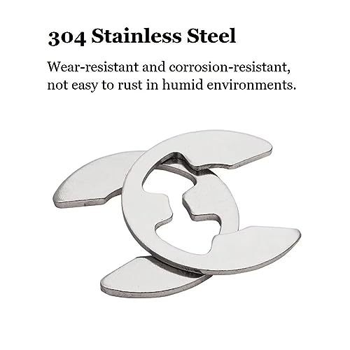 SYDARSYN Stainless Steel E-Clip External Retaining Washers E-Clip Retaining Snap Opening Ring Circlip M15 (20pcs) - Image 3